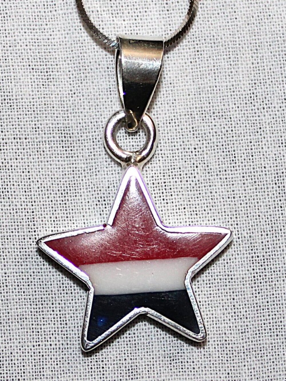 Sterling Silver American Star Necklace 24 Inches